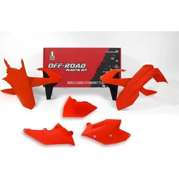 RACETECH kompletní plasty KTM EXC/EXCF 250/350/450/500 17-19, XC/W 125-150 17-19, barva oranžová fluo (s krytem filtru) (KT523E127)