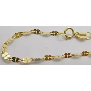 Náramek Klenoty Budín Dámský ploškový zlatý náramek ze žlutého zlata 18cm/0,62gr H819 (Klenoty Budín Dámský ploškový zlatý náramek ze žlutého zlata 18cm/0,62gr H819)