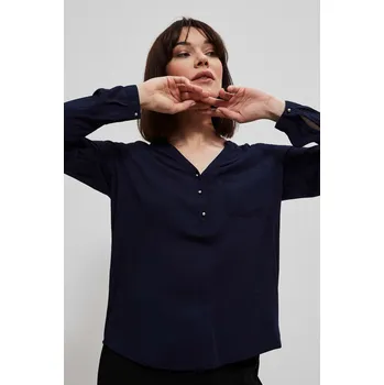 Dámská košile Viskózová košile s výstřihem do V Marisse černá | modrá | hnědá 2181188