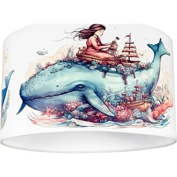 Dětské svítidlo ELIS DESIGN Dětské stropní světlo (lustr) - Dívka a velryba