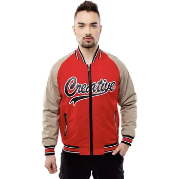 Pánská baseball bunda GLANO - červená Glano černá | hnědá | krémová | červená | vícebarevná 2241209