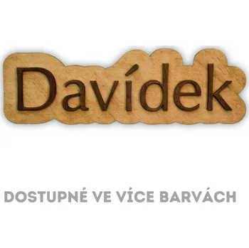 Jmenovka na stůl WoodenPuzzle.cz Dřevěná jmenovka s podkladem - Serif Velikost: 60 cm