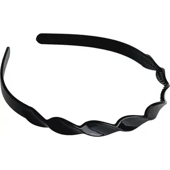 Plastová čelenka černá lesklá - kroucená