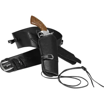 Karnevalový doplněk Kožený opasek s pouzdrem na pistol