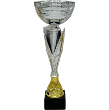 Sportovní pohár Standart NJS0205B Výška poháru: 27 cm, Průměr kalichu: 10 cm, Barva: Stříbrná