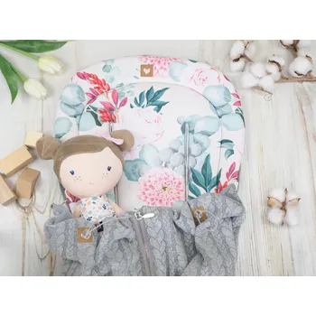 SET Podložka prodloužená (Georgia, šedý fleece) + copánková deka (light grey, šedý fleece)