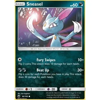 Volný čas Pokémon CES 086/168 Sneasel - Celestial Storm Stav: Excellent, Verze: NORMAL
