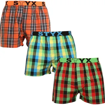 Trenýrky 3PACK pánské trenky Styx sportovní guma vícebarevné (3B092638) XL Možnost vrácení zboží ZDARMA do 120 dnů!