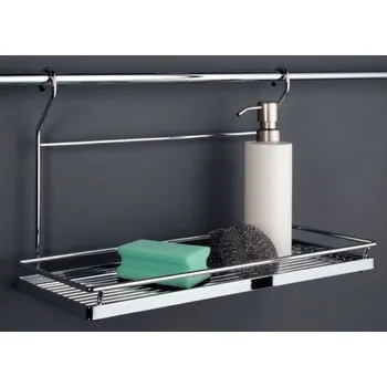 Nábytkové kování kuchyňská police pro zavěšení na relingovou tyč matně chromováno