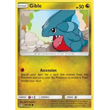 Volný čas Pokémon UPR 096/156 Gible - Ultra Prism Stav: Excellent, Verze: NORMAL
