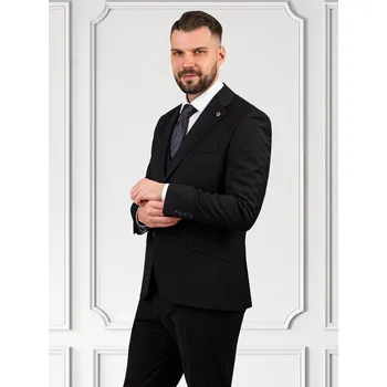 Pánské sako FERATT Pánské oblekové sako ARONA černé Velikost: 176/60