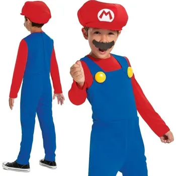 Karnevalový kostým Dětský kostým Super Mario - Nintendo, velikost M (7-8 let)