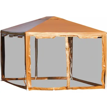 Zahradní stan Zahradní párty stan 4 x 3 m s bočnicemi (moskytiéry) | světle hnědý