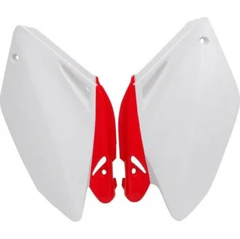 RACETECH boční tabulky zadní HONDA CRF 250R 04-05, barva bílá/červená (OEM) (FICRFBNRS04)