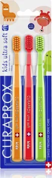 Zubní kartáček Curaprox Kids 5500 Ultra Soft 4-12 let oranžový/červený/zelený 3 ks