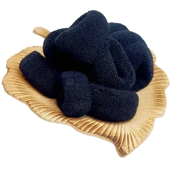 12ks - Elastická gumička - froté černá