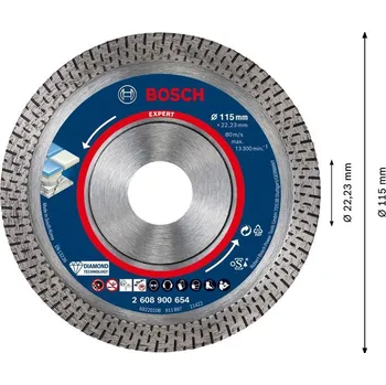 Řezný kotouč BOSCH Diamantový řezný kotouč EXPERT HardCeramic 115 × 22,23 × 1,4 × 10 mm