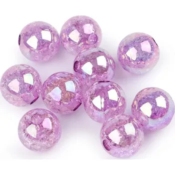 Dětské navlékací korálky Plastové korálky s AB efektem Ø15 mm 10 kusů - 3 fialová sv.