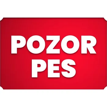Značení Tabulka "Pozor pes" Tabulka "Pozor pes", Plast 210 x 148 mm (A5) tl. 2 mm, Kód: 26935