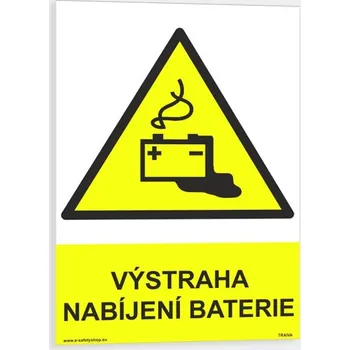 Výstraha nabíjení baterie Plast 148 x 210 mm (A5) tl. 0.5 mm - Kód: 13634