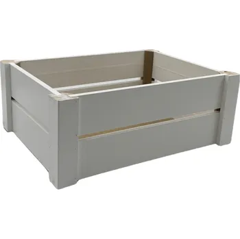Úložný box Dřevěná bedýnka bílá střední
