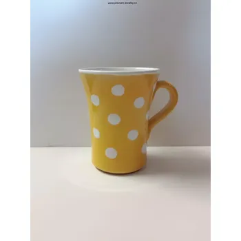 Keramický hrnek žlutý s puntíky (Hrneček z ČESKÉ KERAMIKY)