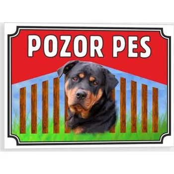 Pozor pes - Rotvajler Plast 210 x 148 mm (A5) tl. 2 mm - Kód: 01308