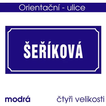 Domovní cedule Cedule - orientační - modrá - 3 mm / 30x15 cm