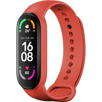 Příslušenství k fitness náramku FIXED Silicone Strap pro Xiaomi Mi Band 5/6 náhradní řemínek červený
