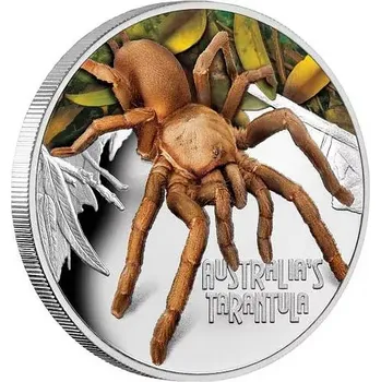 SMRTÍCÍ A NEBEZPEČNÝ AUSTRALSKÁ TARANTULE coin Deadly and Dangerous Tarantula – 1 oz stříbrná mince