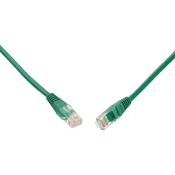 Síťový kabel SOLARIX patch kabel CAT5E UTP PVC 5m zelený non-snag proof