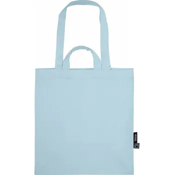 Neutral Pevná Fairtrade nákupní taška z organické bavlny s dvojitým uchem Barva: modrá světlá, Velikost: 35 x 38 cm NE90030