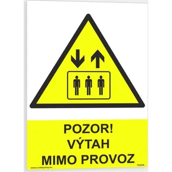 Pozor výtah mimo provoz Plast 148 x 210 mm (A5) tl. 0.5 mm - Kód: 09514