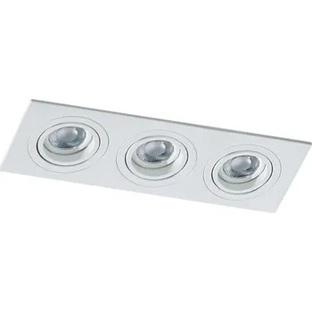 Bodové svítidlo Stropní bodové zápustné svítidlo AZzardo Caro 3 Square white AZ2439 GU10 3x40W IP20 25,6cm bílé