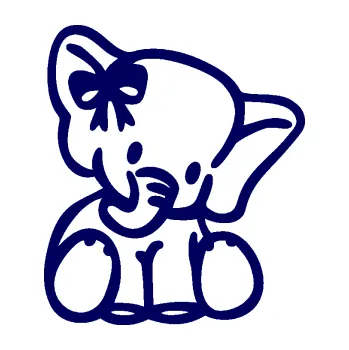 Samolepící dekorace Slon 033 pravá slůně s mašlí (23 - tmavě modrá) SAMOLEPKA NA AUTO, NÁLEPKA, FÓLIE, POLEP, TUNING, VLASTNÍ TEXT, TISK, AUTOSAMOLEPKY.cz, POLEPY, OBRÁZEK, LOGO, 3D STICKERS