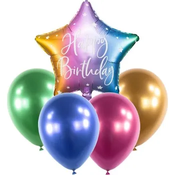 Party dekorace Balónkový set Happy Birthday Duhový - 5 ks