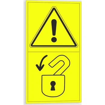 Výstraha - Zajisti nebezpečný prostor před započetím činnosti Samolepka 95 x 175 mm tl. 0.1 mm - Kód: 09142