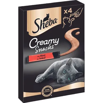 Krmivo pro kočku 4x12g Sheba Creamy Snacks - hovězí