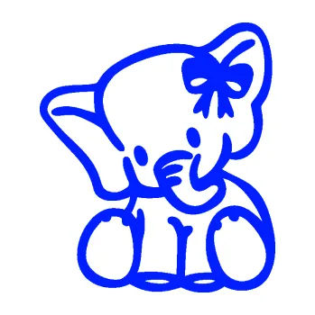 Samolepící dekorace Slon 033 levá slůně s mašlí (19 - modrá dynamic) SAMOLEPKA NA AUTO, NÁLEPKA, FÓLIE, POLEP, TUNING, VLASTNÍ TEXT, TISK, AUTOSAMOLEPKY.cz, POLEPY, OBRÁZEK, LOGO, 3D STICKERS