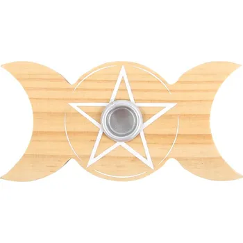 Svícen Spirit of Equinox Magic Spell Candles Triple Moon Svícen pro magické svíčky (natural), 10,5 x 5,2 cm
