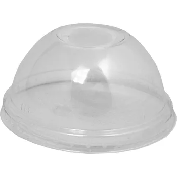 Jednorázové nádobí víčko PET KOPULKA s otvorem AE - 390, 550, 650, pr. 95 mm (50 ks/balení)