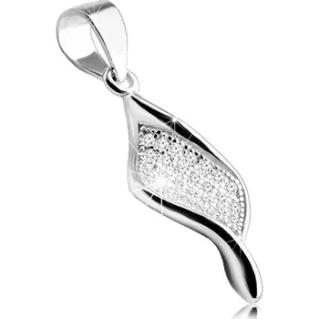 Přívěsek Přívěsek z 925 stříbra - široká zatočená spirála, drobné třpytivé zirkony