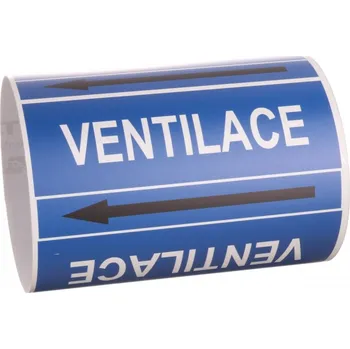 Páska na značení potrubí Signus M25 - VENTILACE Samolepka 100 x 77 mm, délka 1,5 m, Kód: 25839
