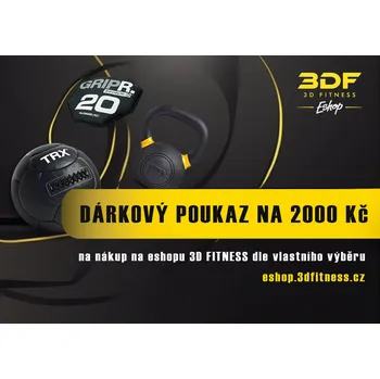 předplacená karta 3D Fitness Dárkový poukaz v hodnotě 2000 Kč