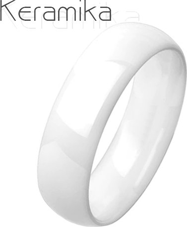 NUBIS® KM1013-6 Dámský keramický prsten bílý, šíře 6 mm - velikost 48 - KM1013-6-48