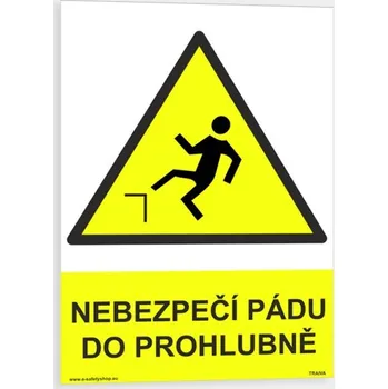Nebezpeční pádu do prohlubně Plast 148 x 210 mm (A5) tl. 0.5 mm - Kód: 07110