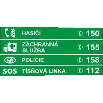 Tísňová telefonní čísla Samolepka 200 x 100 mm tl. 0.1 mm - Kód: 09787