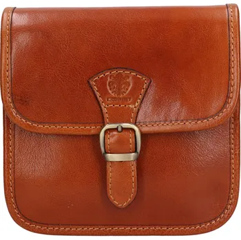 Kabelka Dámská crossbody kožená kabelka Italia Jitka - koňak