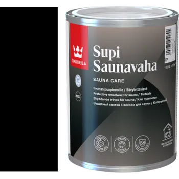 Lak na dřevo Tikkurila Supi Sauna Wax Saunavaha Black - vosk na dřevěné povrchy v saunách 1l