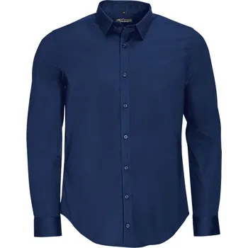 Pánská košile SOĽS Blake Men Pánská košile s dlouhým rukávem SL01426 Dark blue XL